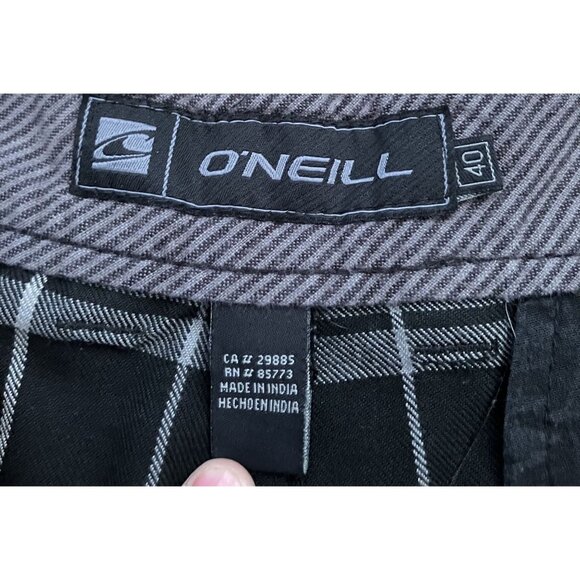 ONeill Mens Plaid Board Shorts Size 40 Black & Gray - Picture 2 of 4